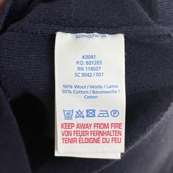 Boden Bernadette Ruffle Trim Wool Blend Sweater Womens Size 4 Navy Blue - Picture 6 of 6